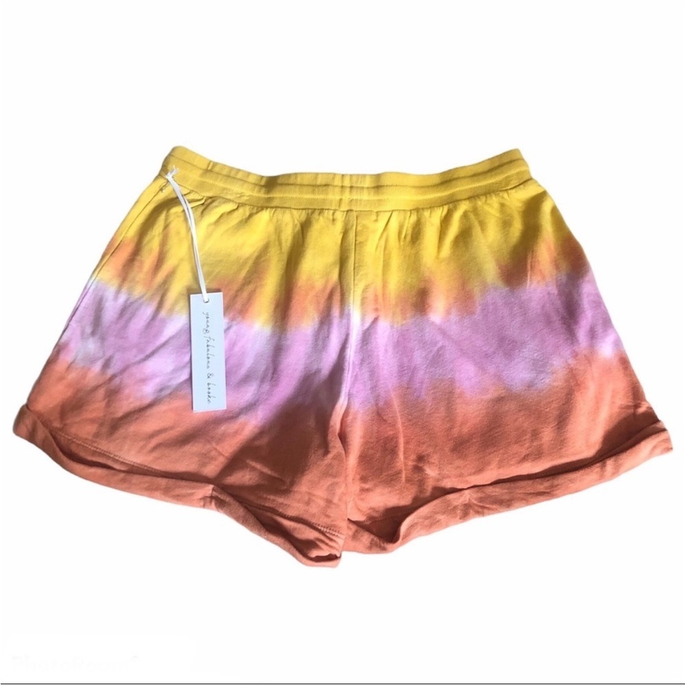 YOUNG FABULOUS & BROKE NWT OMBRE SHORTS YELLOW ORANGE PINK - Picture 4 of 9